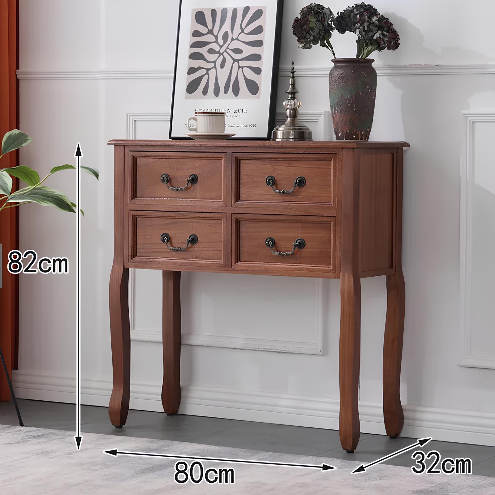 Nordic Solid Wood Console Table with Drawers - Homevalley.co.uk