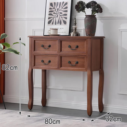 Nordic Solid Wood Console Table with Drawers - Homevalley.co.uk