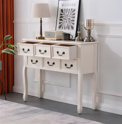Nordic Solid Wood Console Table with Drawers - Homevalley.co.uk