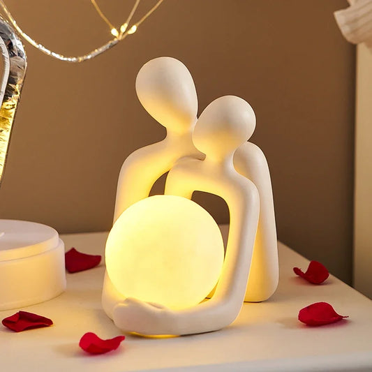 Nordic Style Minimalism Couple Table Lamp - Bedroom Decor Accessories, Aesthetic Room Decor, Christmas Decoration, Home Decor Gift - Homevalley.co.uk