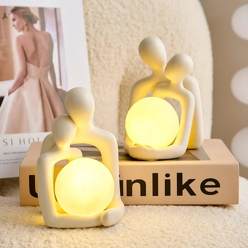 Nordic Style Minimalism Couple Table Lamp - Bedroom Decor Accessories, Aesthetic Room Decor, Christmas Decoration, Home Decor Gift - Homevalley.co.uk