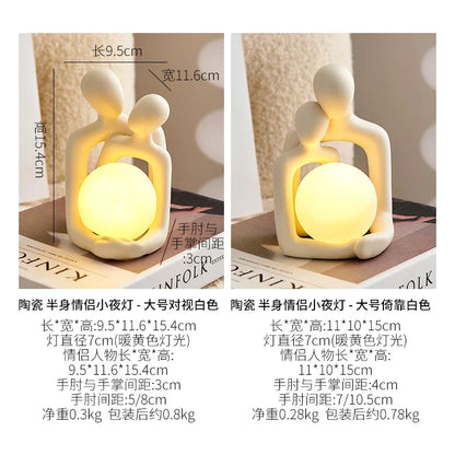 Nordic Style Minimalism Couple Table Lamp - Bedroom Decor Accessories, Aesthetic Room Decor, Christmas Decoration, Home Decor Gift - Homevalley.co.uk