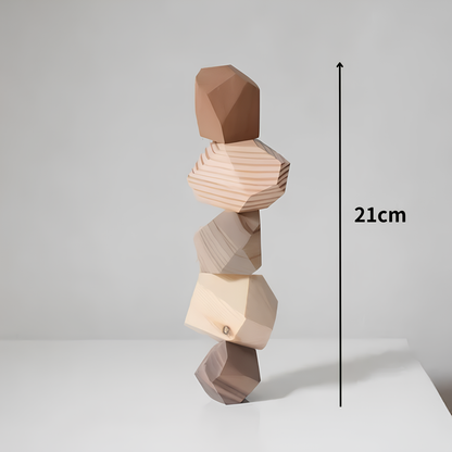 Nordic Style Solid Wood Stone Shape Ornament - Homevalley.co.uk