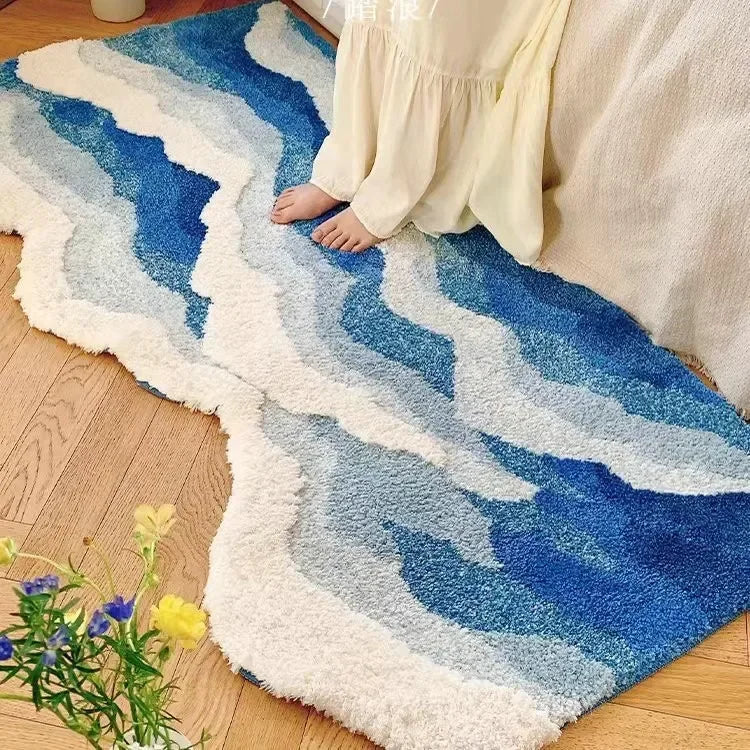 Ocean Wave Non-Slip Tufted Rug – Stylish, Soft, and Safe for Your Home - Homevalley.co.uk