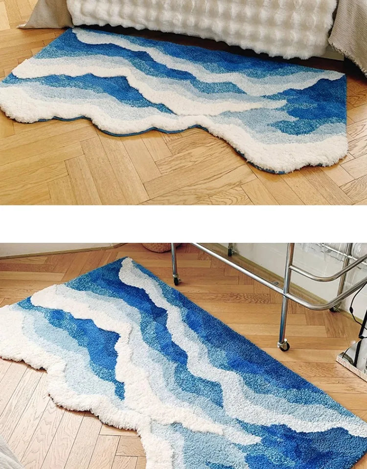 Ocean Wave Non-Slip Tufted Rug – Stylish, Soft, and Safe for Your Home - Homevalley.co.uk
