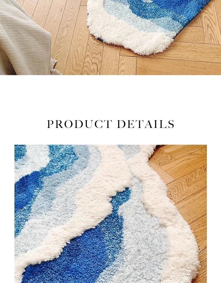 Ocean Wave Non-Slip Tufted Rug – Stylish, Soft, and Safe for Your Home - Homevalley.co.uk