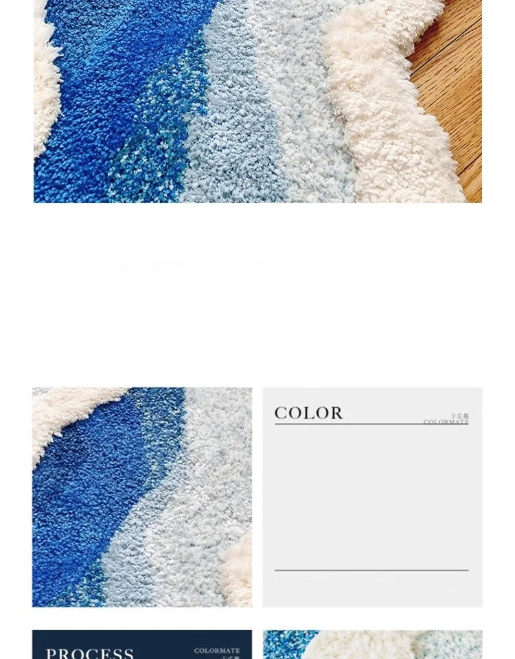 Ocean Wave Non-Slip Tufted Rug – Stylish, Soft, and Safe for Your Home - Homevalley.co.uk