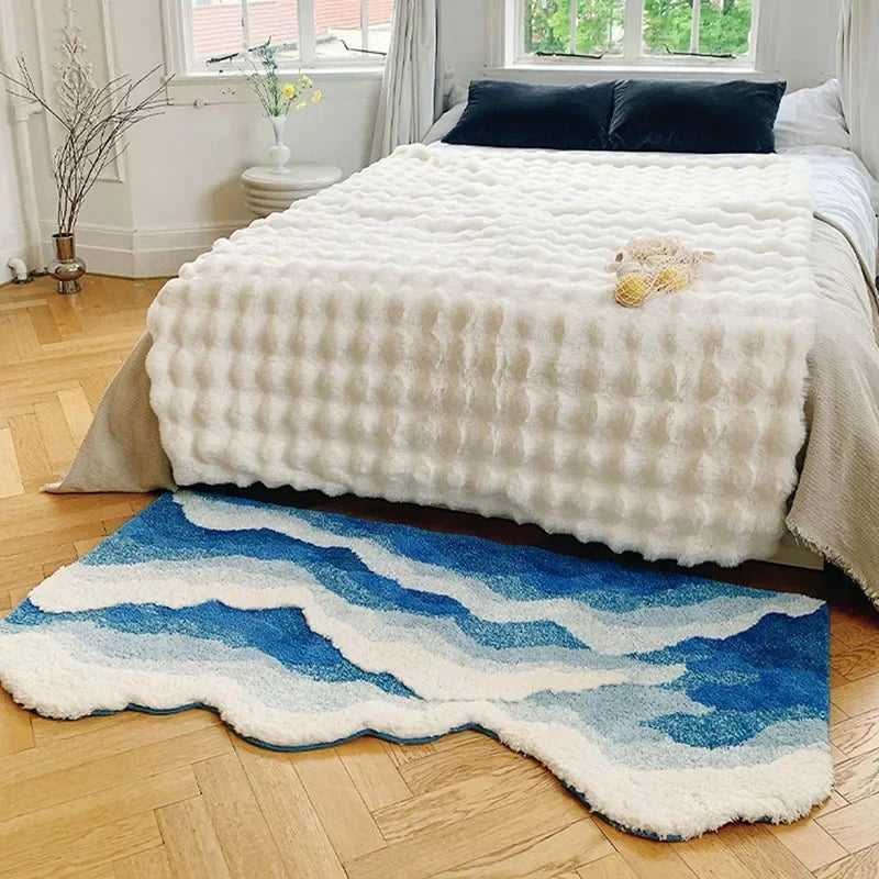 Ocean Wave Non-Slip Tufted Rug – Stylish, Soft, and Safe for Your Home - Homevalley.co.uk