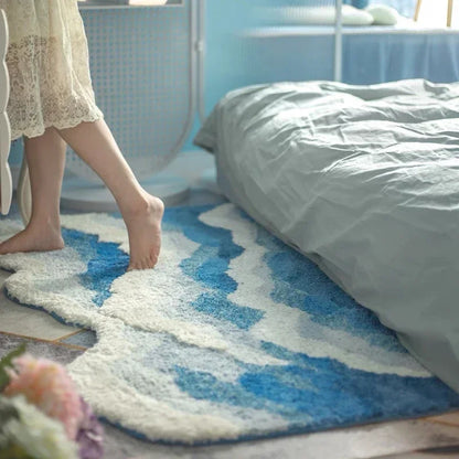 Ocean Wave Non-Slip Tufted Rug – Stylish, Soft, and Safe for Your Home - Homevalley.co.uk