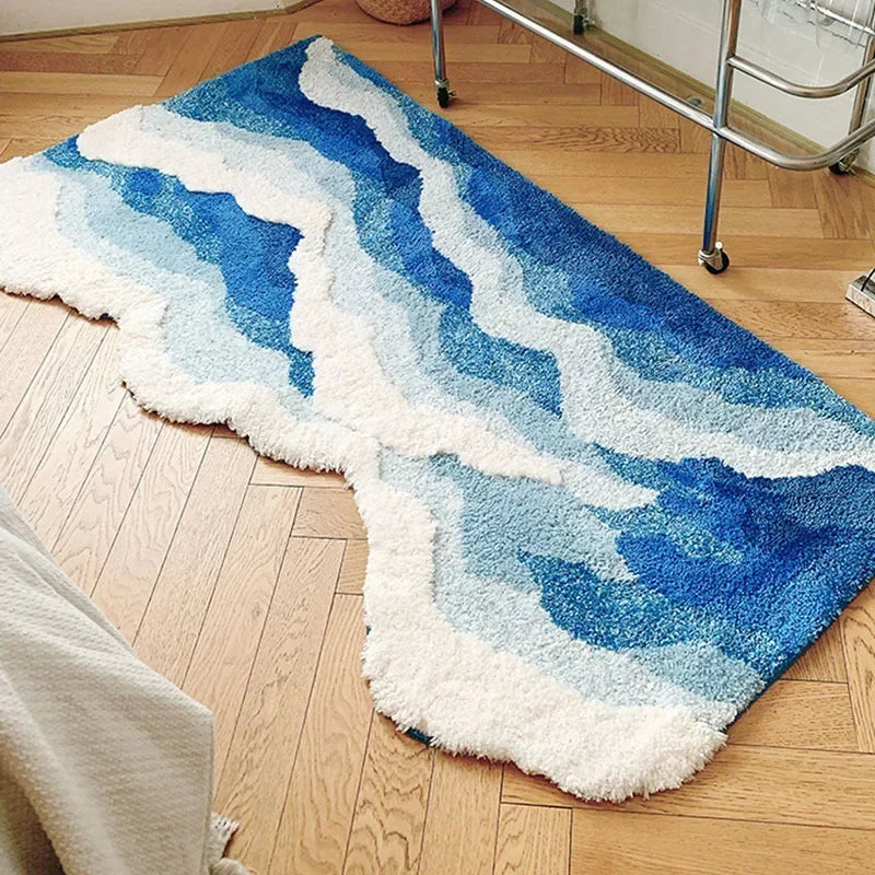 Ocean Wave Non-Slip Tufted Rug – Stylish, Soft, and Safe for Your Home - Homevalley.co.uk