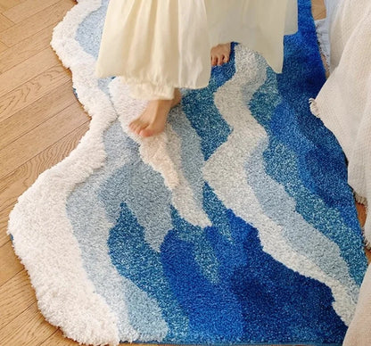 Ocean Wave Non-Slip Tufted Rug – Stylish, Soft, and Safe for Your Home - Homevalley.co.uk
