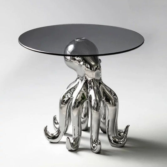 Octopus Stand Glass Round Coffee Table - Homevalley.co.uk