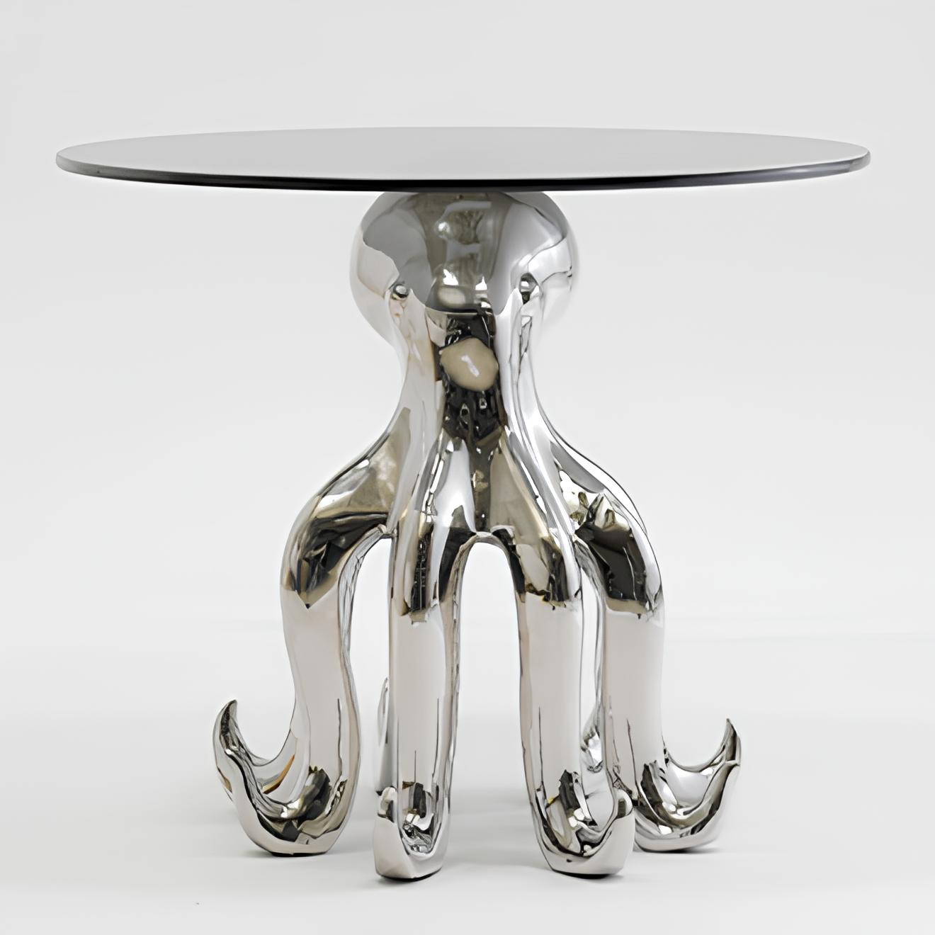 Octopus Stand Glass Round Coffee Table - Homevalley.co.uk