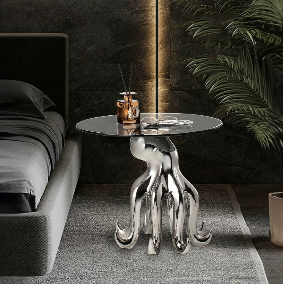 Octopus Stand Glass Round Coffee Table - Homevalley.co.uk