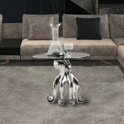Octopus Stand Glass Round Coffee Table - Homevalley.co.uk