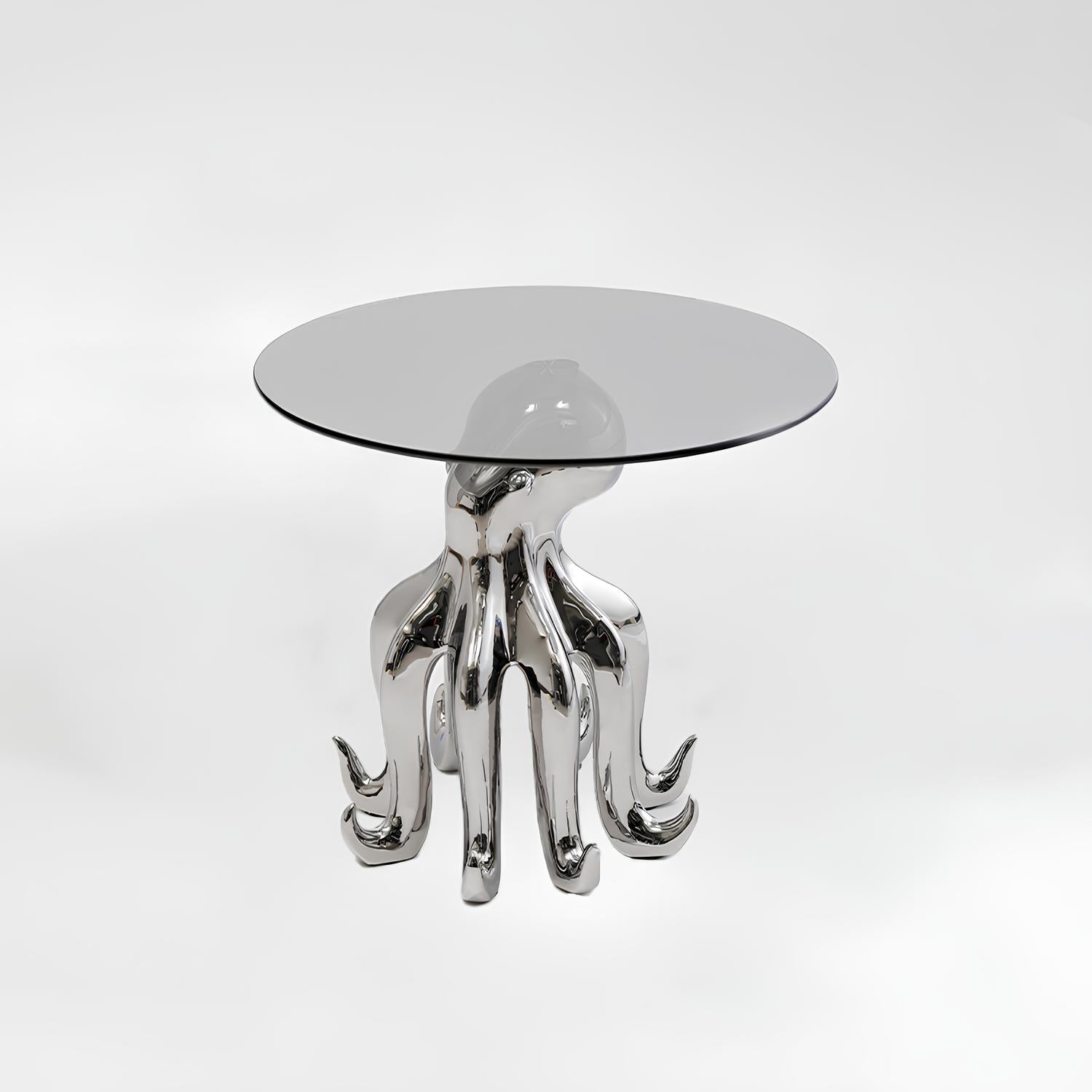 Octopus Stand Glass Round Coffee Table - Homevalley.co.uk