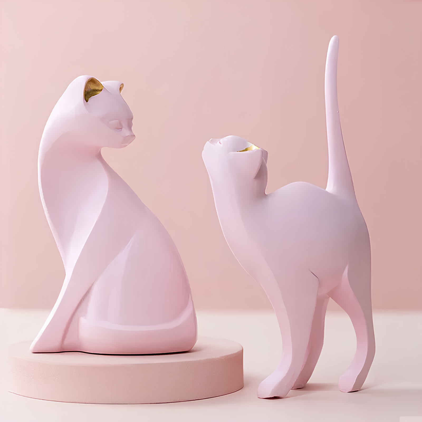 Pink Cat Ornament Figurine - Homevalley.co.uk
