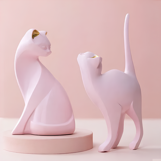 Pink Cat Ornament Figurine - Homevalley.co.uk