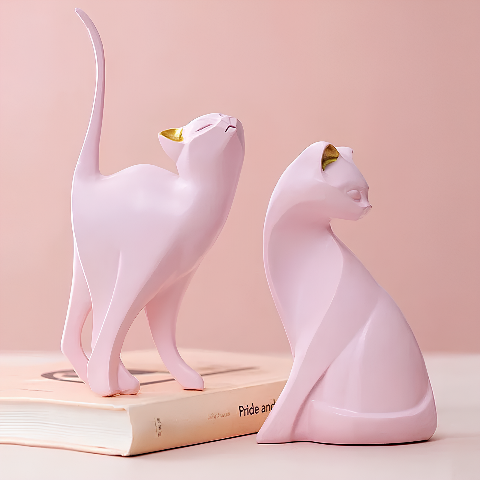 Pink Cat Ornament Figurine - Homevalley.co.uk