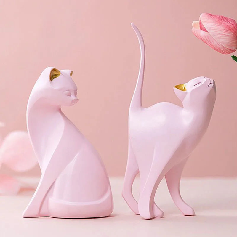 Pink Cat Ornament Figurine - Homevalley.co.uk