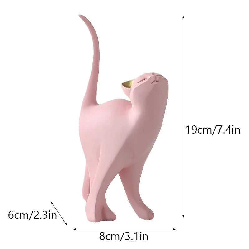 Pink Cat Ornament Figurine - Homevalley.co.uk