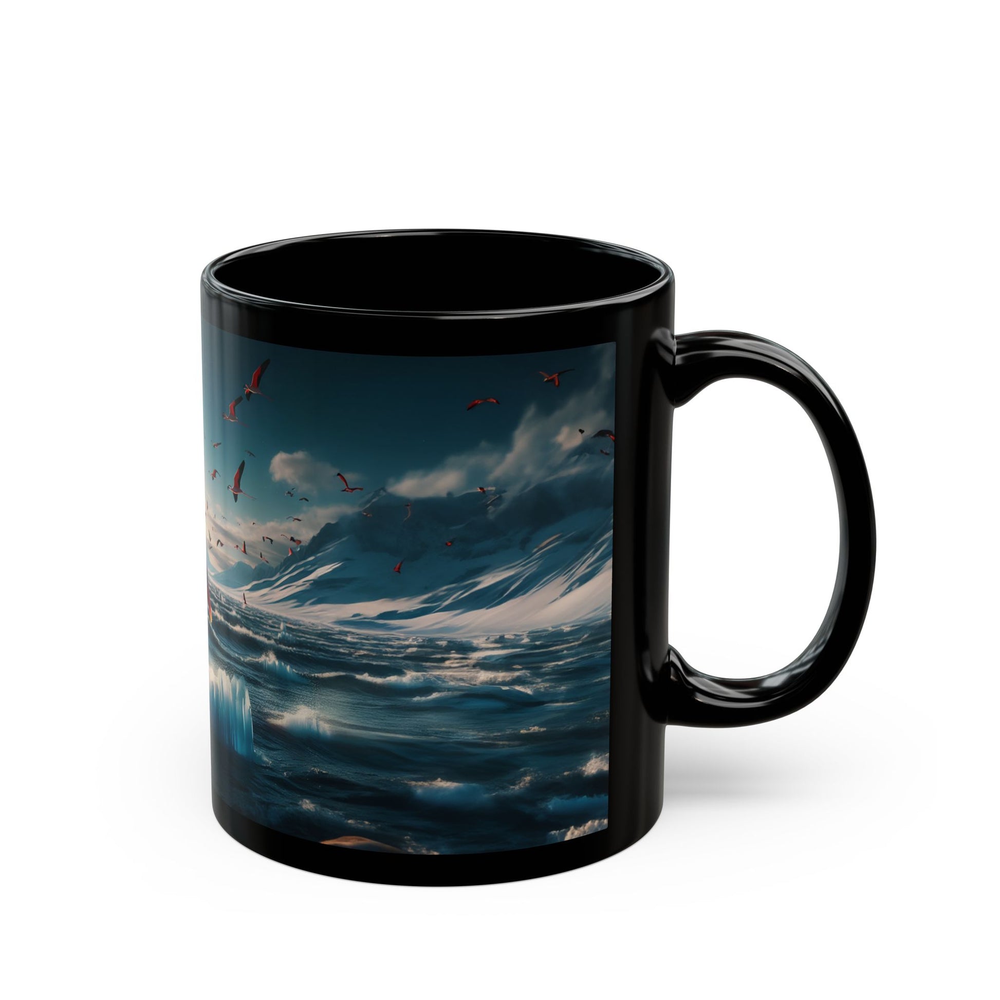 Pink Flamingo Tea Cup, Black Coffee Mug, Mother's day, Gift for Her, 11oz - Homevalley.co.uk