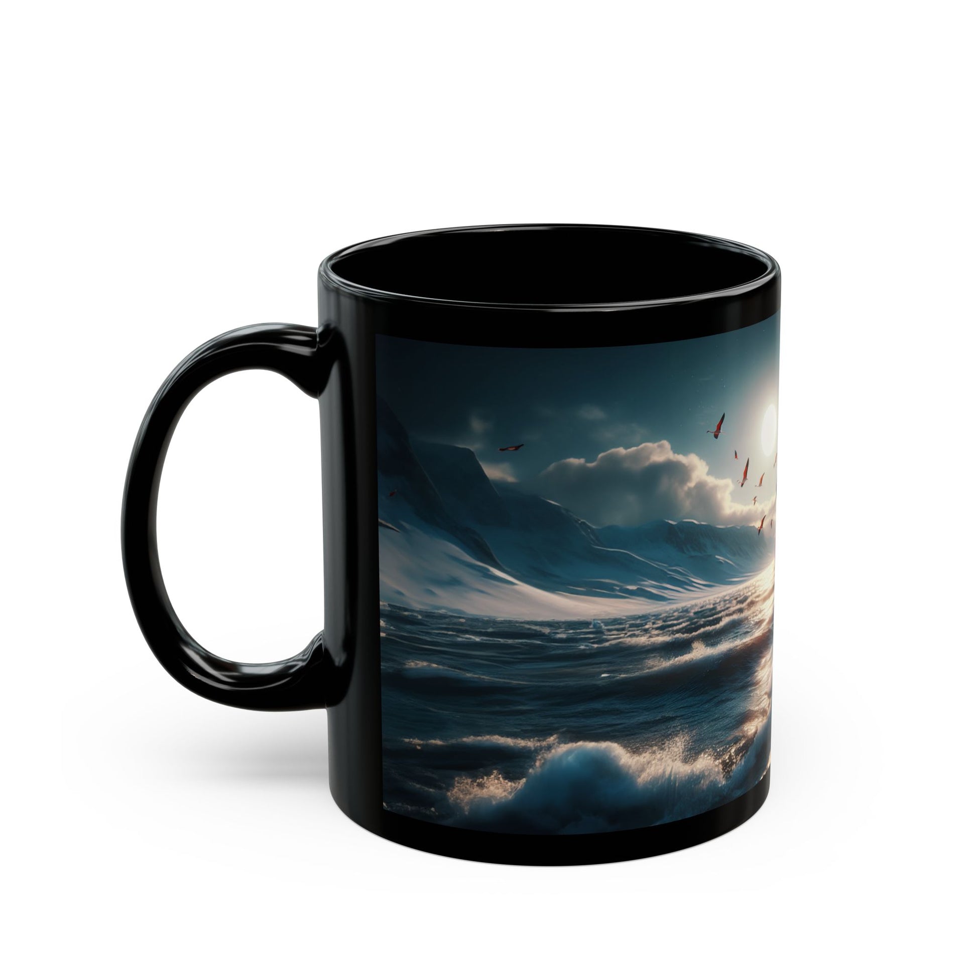 Pink Flamingo Tea Cup, Black Coffee Mug, Mother's day, Gift for Her, 11oz - Homevalley.co.uk