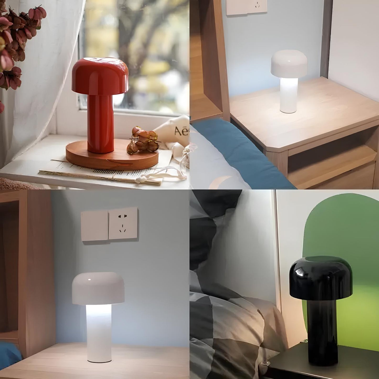 Portable Cordless Dimmable Rechargeable USB Mushroom Table Lamp - Homevalley.co.uk