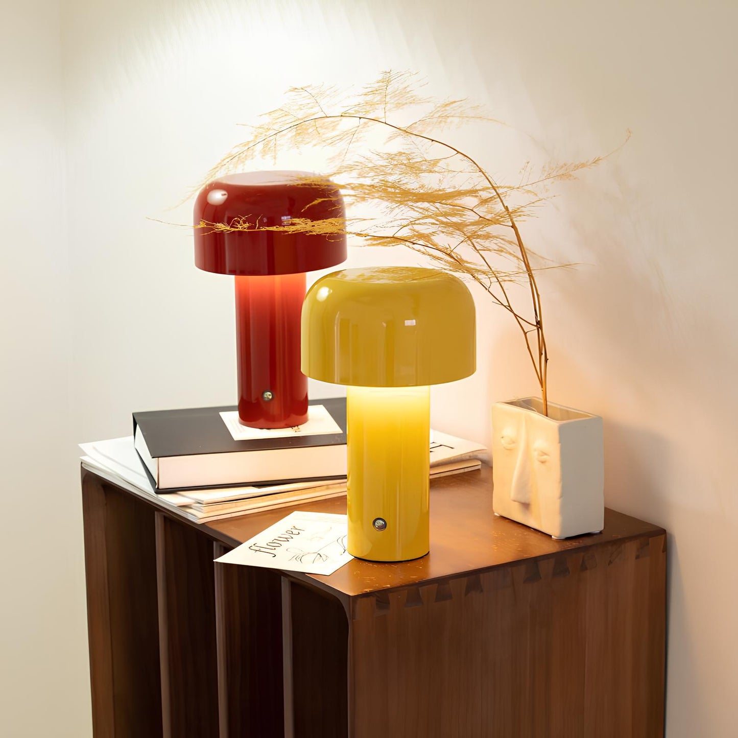Portable Cordless Dimmable Rechargeable USB Mushroom Table Lamp - Homevalley.co.uk