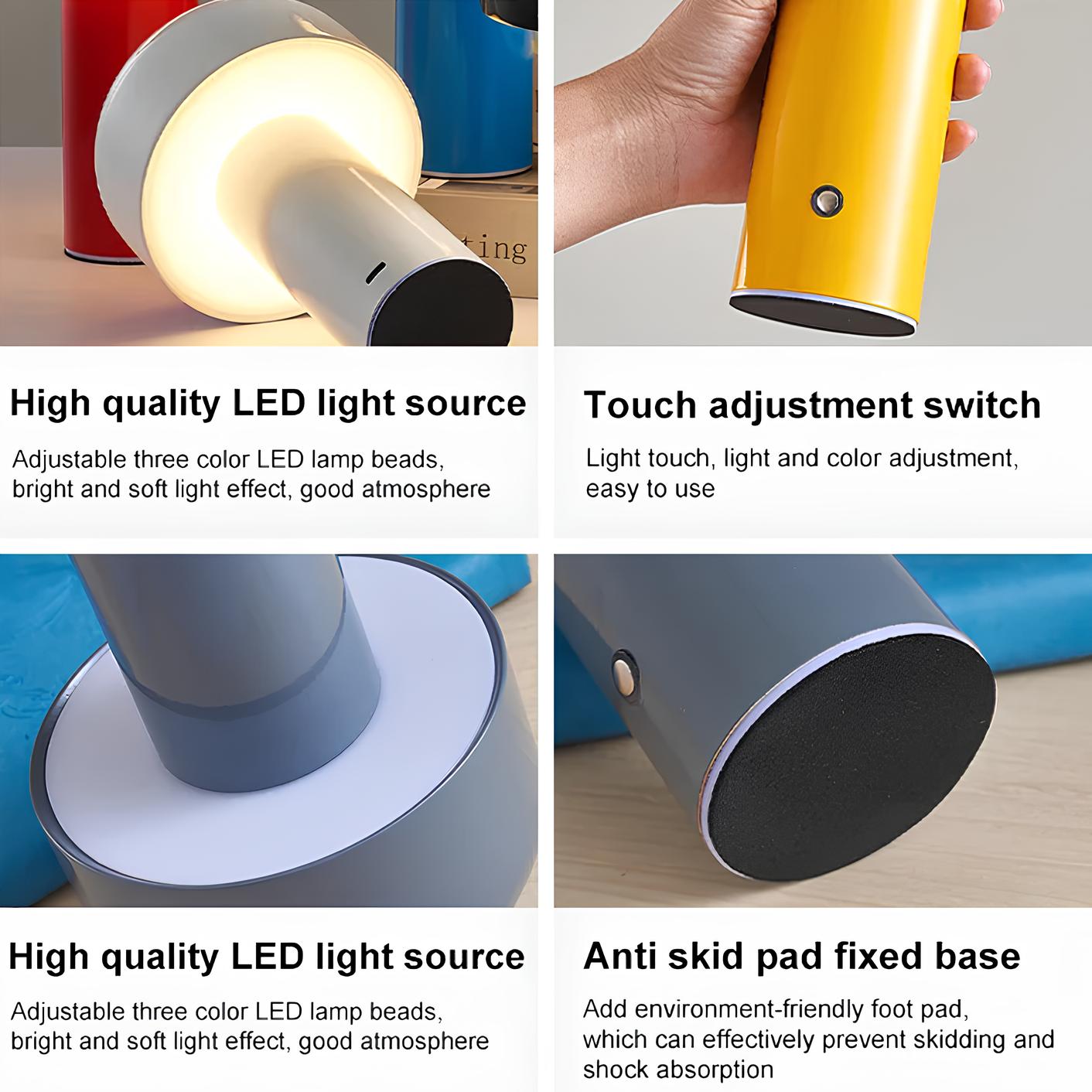 Portable Cordless Dimmable Rechargeable USB Mushroom Table Lamp - Homevalley.co.uk