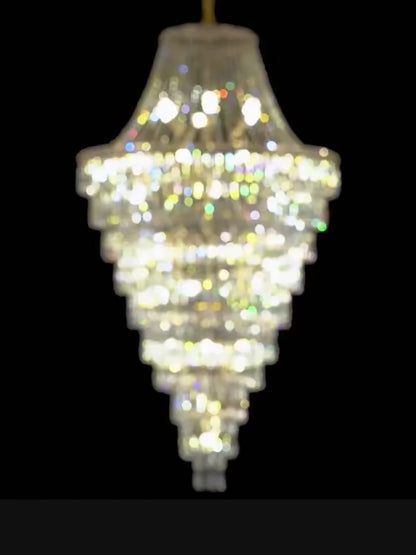 Luxurious Crystal Staircase Chandelier