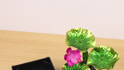 Tabletop Lotus Flowers Fountain Circulating Water LED Ring Lights