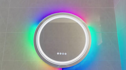 Smart Touch Screen RGB Backlight Bathroom Mirror Wall Mounted Mirror with LED Light