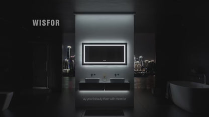 LUVODI Waterproof Double Sink LED Dimmable Defog Bathroom Mirror