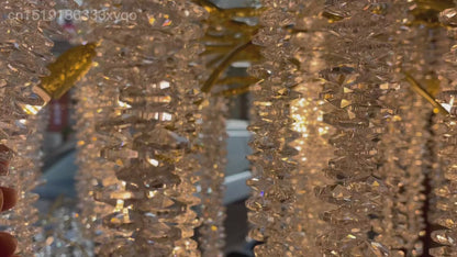 Crystal Chandelier Raindrop Hanging Pendant Lighting Fixture