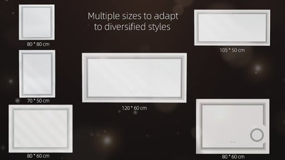 LUVODI Dual LED Crystal Clear Dimmable Defog Waterproof Bathroom Makeup Mirror