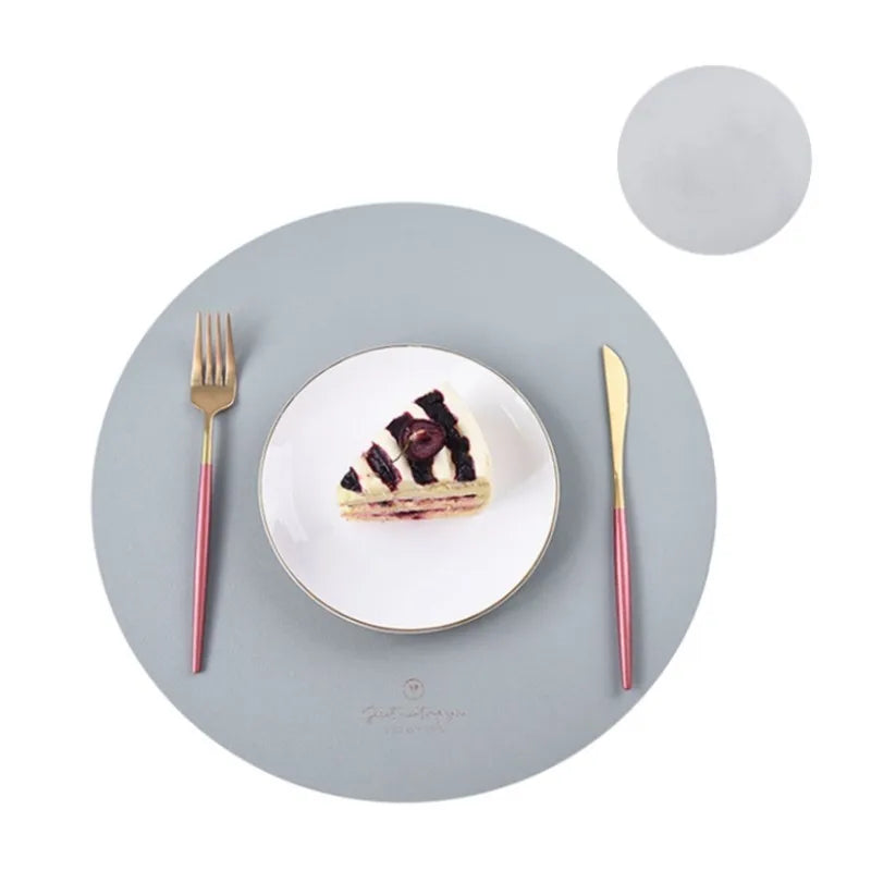 PU Leather Waterproof Non-Slip Placemat for Table Place Mat + Coaster - Homevalley.co.uk