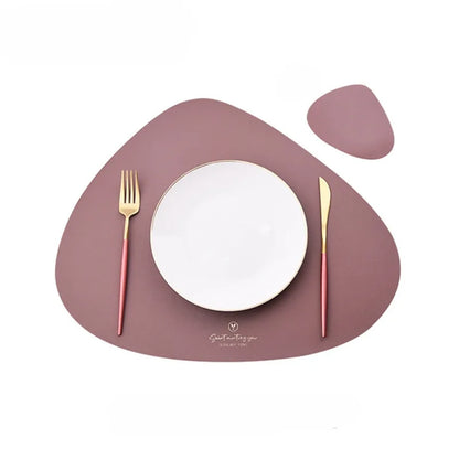 PU Leather Waterproof Non-Slip Placemat for Table Place Mat + Coaster - Homevalley.co.uk