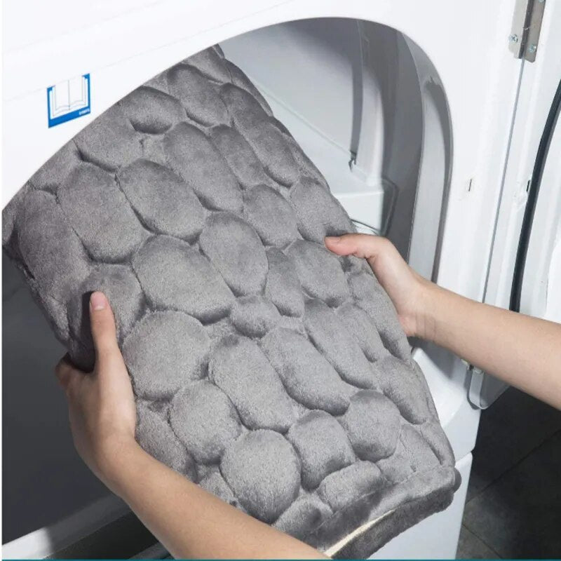 Raised Paver Bathroom Rug Non-Slip Memory Foam – Stylish, Soft, and Safe for Your Bathroom - Homevalley.co.uk