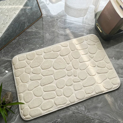 Raised Paver Bathroom Rug Non-Slip Memory Foam – Stylish, Soft, and Safe for Your Bathroom - Homevalley.co.uk