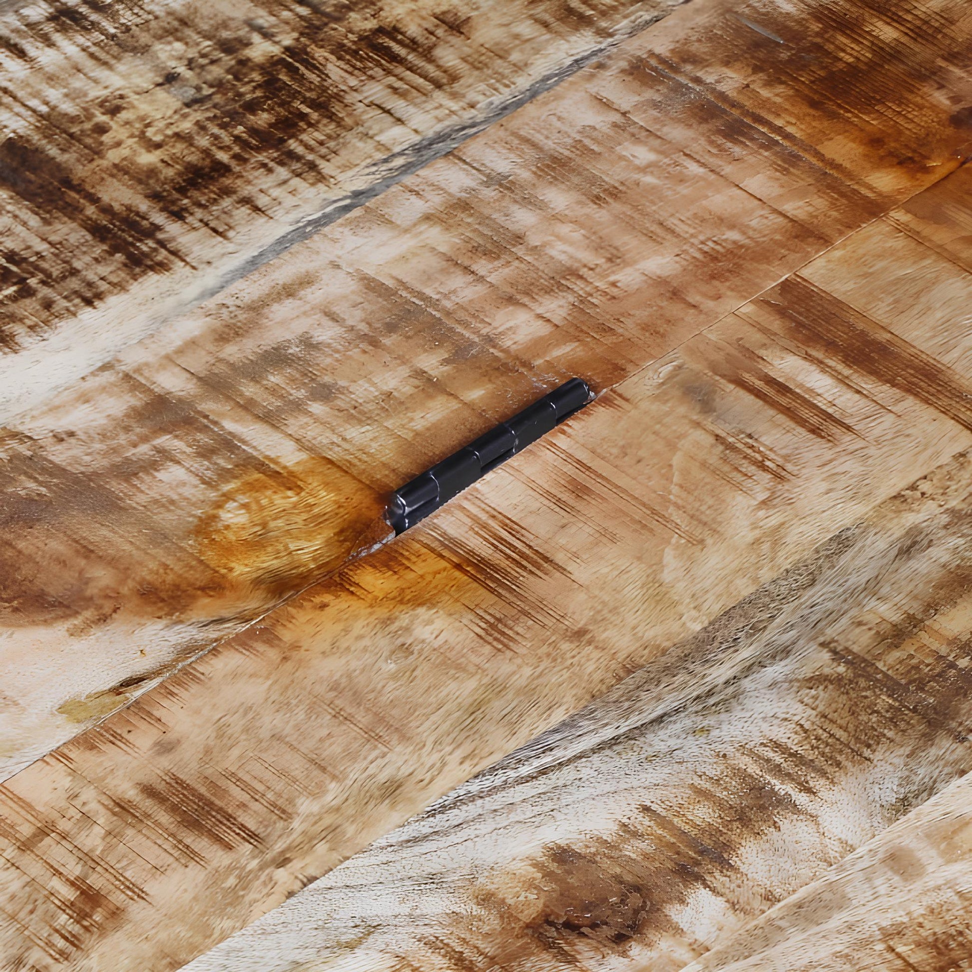Raw Mango Wood Coffee Table on Wheels with Drawers - Homevalley.co.uk