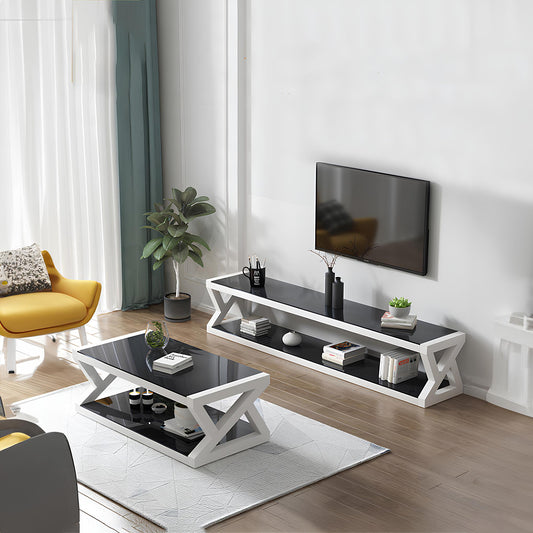 Rectangle Tempered Glass Japanese Style Coffee Table - Homevalley.co.uk