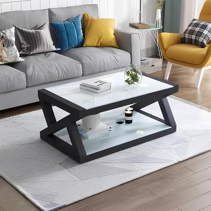 Rectangle Tempered Glass Japanese Style Coffee Table - Homevalley.co.uk
