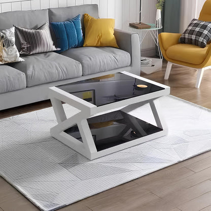 Rectangle Tempered Glass Japanese Style Coffee Table - Homevalley.co.uk