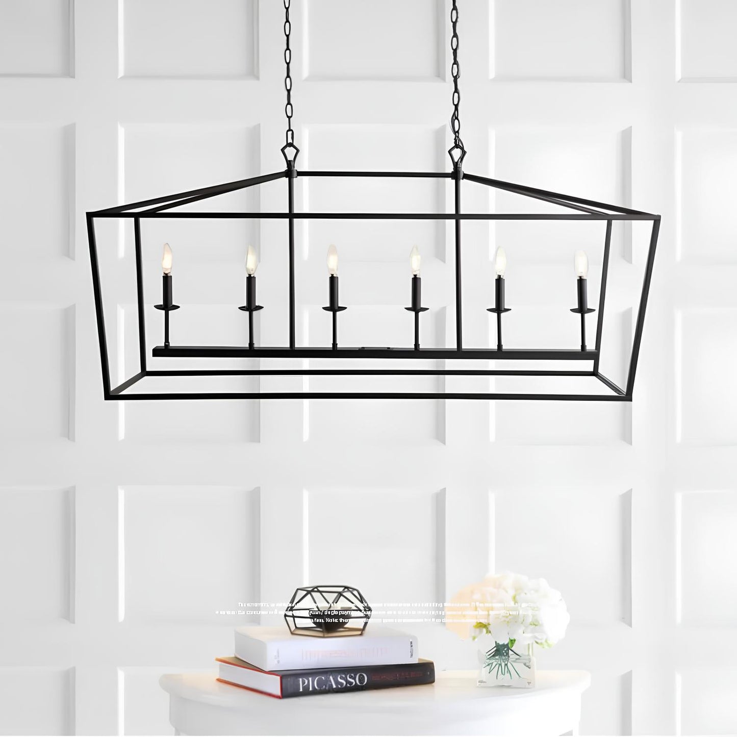 Rectangular Industrial Style Ceiling Lamp 6 Lights - Homevalley.co.uk