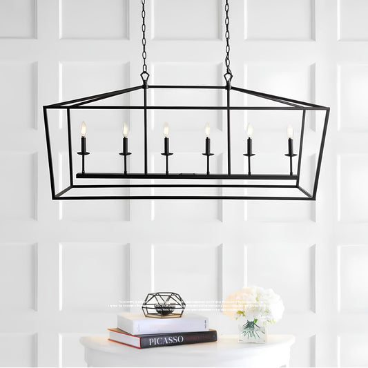 Rectangular Industrial Style Ceiling Lamp 6 Lights - Homevalley.co.uk