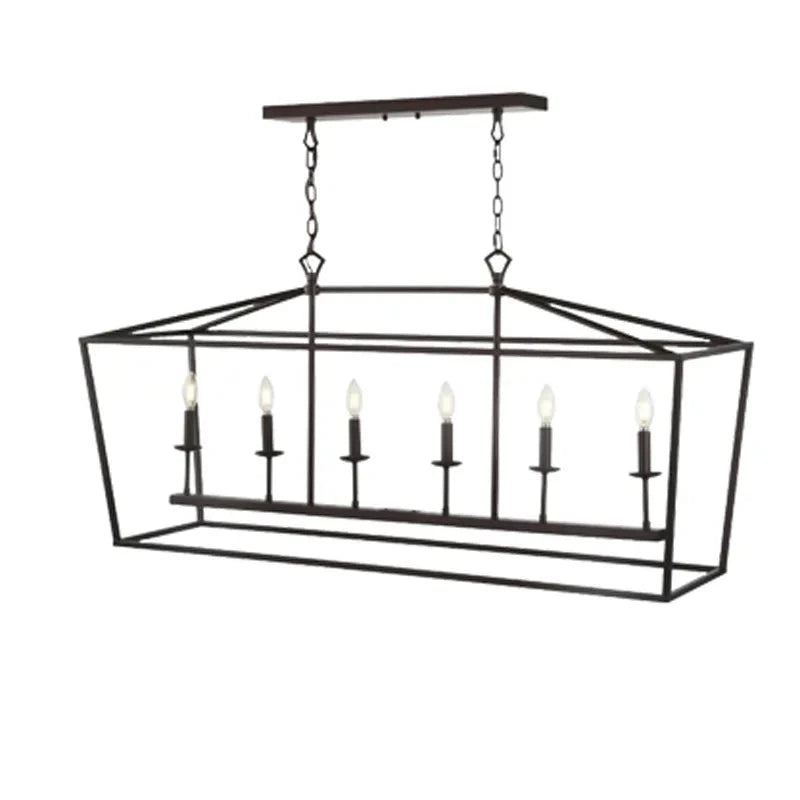 Rectangular Industrial Style Ceiling Lamp 6 Lights - Homevalley.co.uk