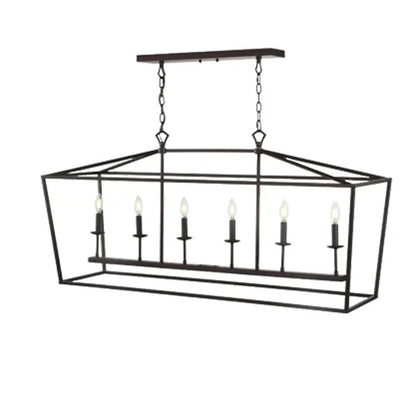 Rectangular Industrial Style Ceiling Lamp 6 Lights - Homevalley.co.uk