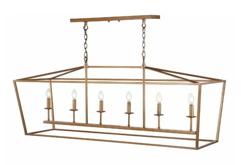 Rectangular Industrial Style Ceiling Lamp 6 Lights - Homevalley.co.uk