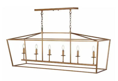 Rectangular Industrial Style Ceiling Lamp 6 Lights - Homevalley.co.uk